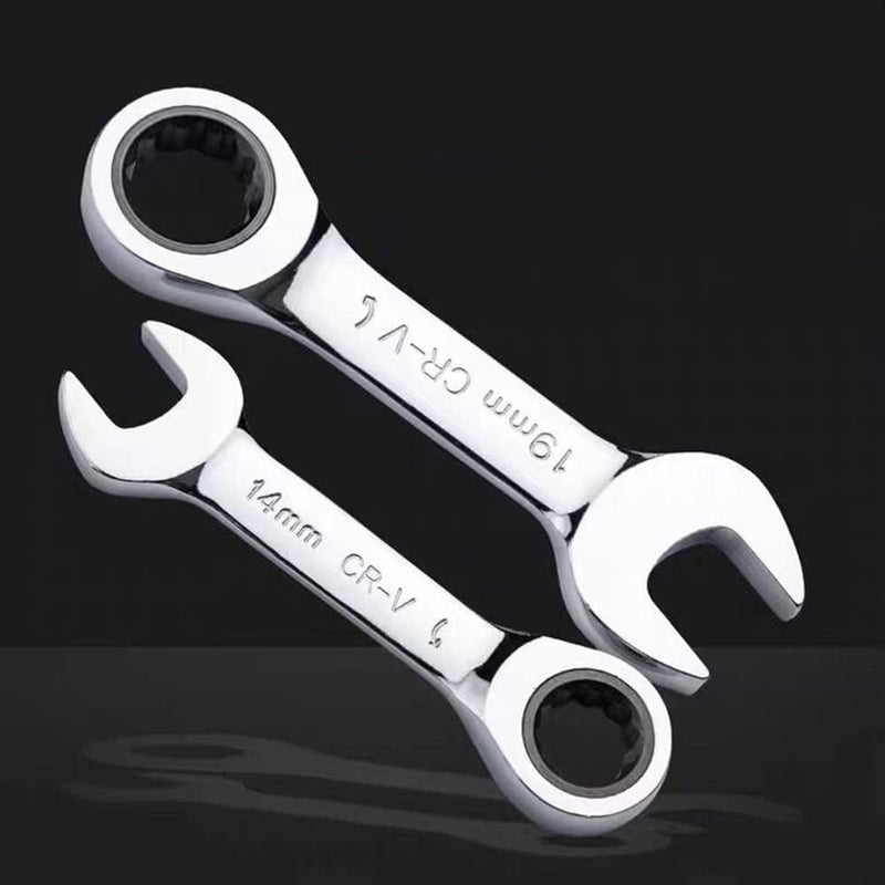 FLZOSPER 10mm Metric Stubby Box End Head Geared Wrench, 72-Tooth Ratcheting Combination Wrench Spanner - Image 3